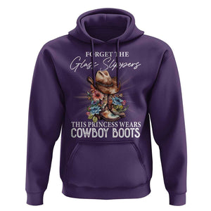 Funny Cowgirl Hoodie Forget Glass Slippers This Princess Wears Boots Western TS11 Purple Print Your Wear