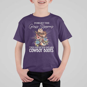 Funny Cowgirl T Shirt For Kid Forget Glass Slippers This Princess Wears Boots Western TS11 Purple Print Your Wear