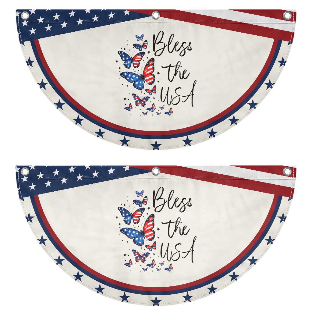 Bless The USA 4th of July Patriotic Fan Flag American Flag Butterfly Independence Day TS11 2pcs pack Classic Beige Print Your Wear