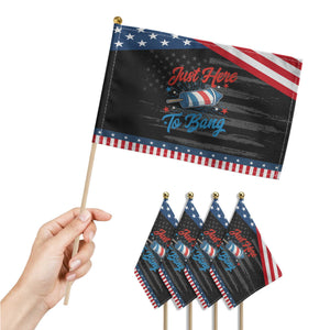 Funny Fireworks Just Here To Bang Patriotic Handheld Flag American Flag Firecracker Rocket TS11 Print Your Wear