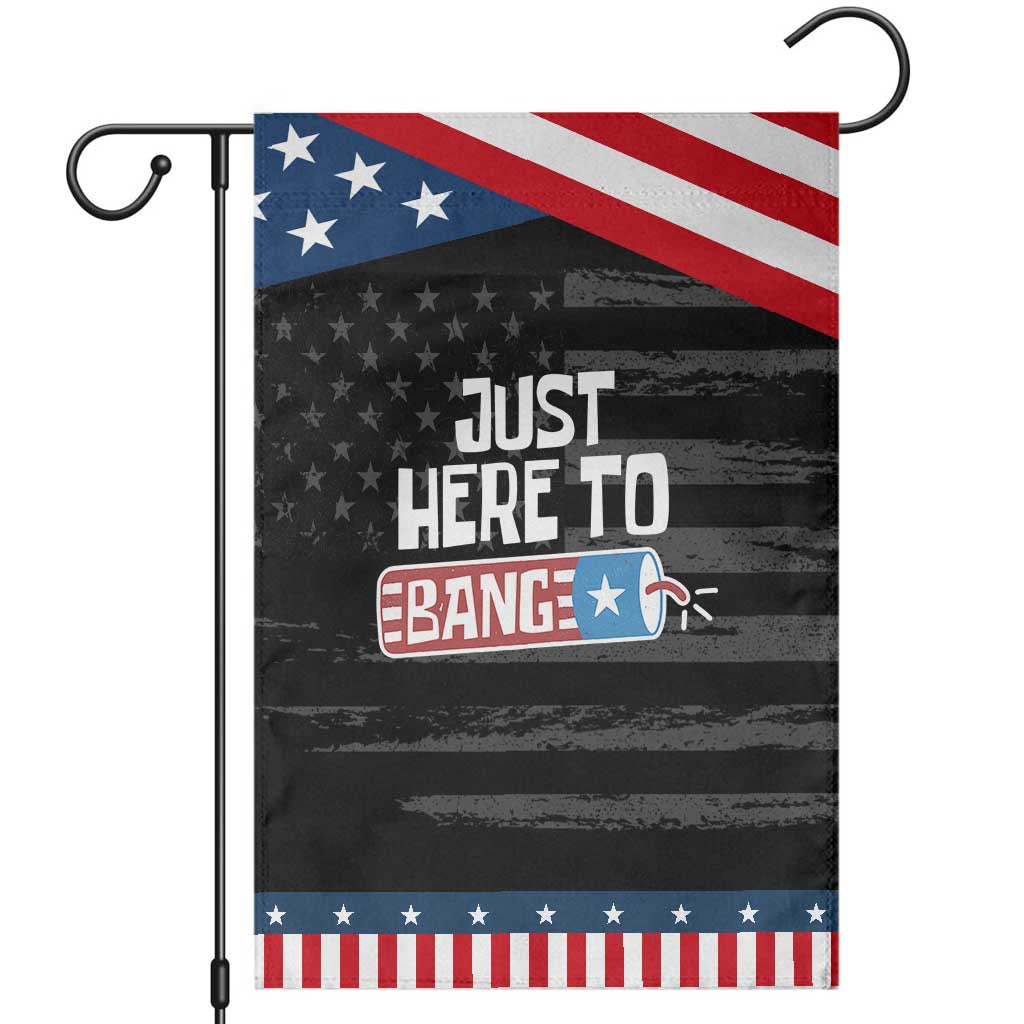 Funny Fireworks Just Here To Bang Garden Flag American Flag Firecracker TS11 Distressed Black Blue Print Your Wear