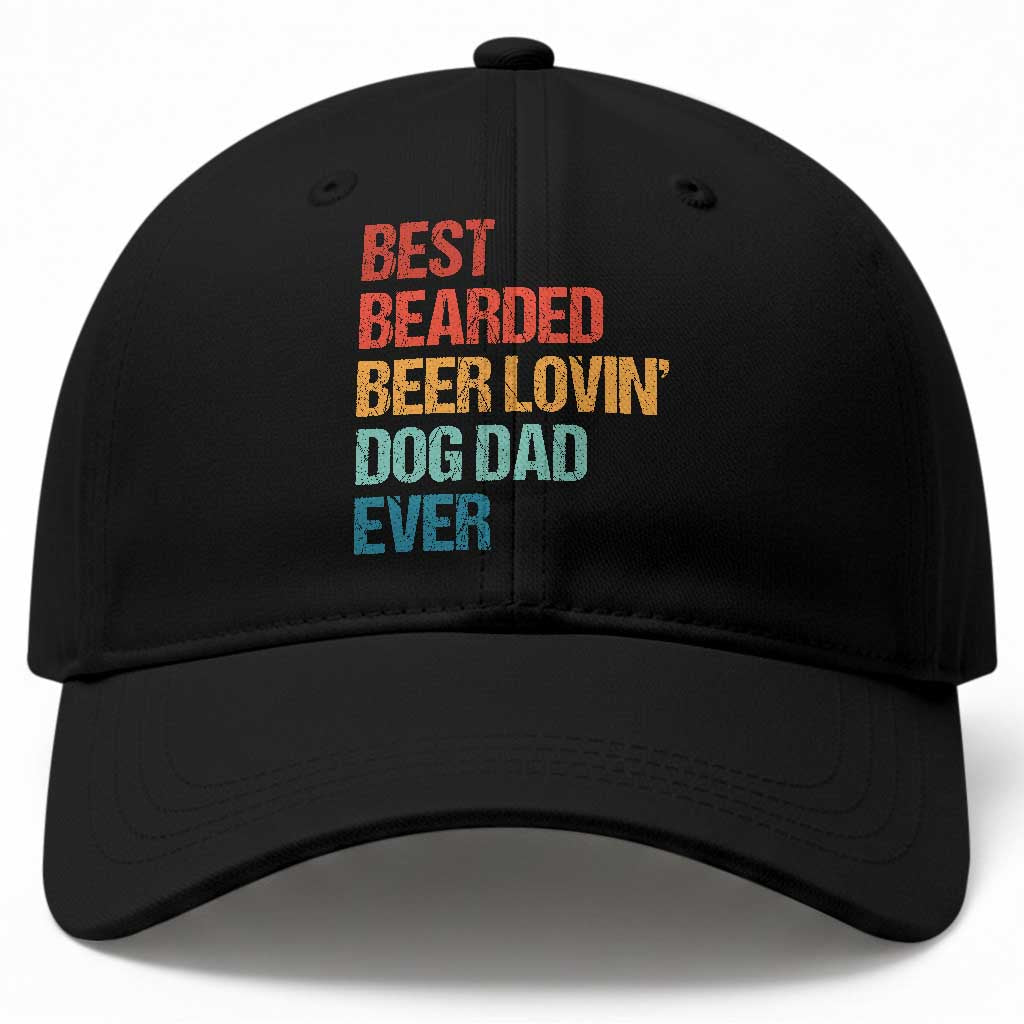 Best Bearded Beer Loving Dog Dad Ever Baseball Cap Pet Lover Father's Day TS11 Print Your Wear