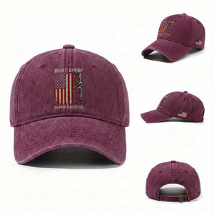 Best Effin Bonus Dad Ever Washed Cotton Baseball Cap Step Dad Fathers Day Vintage American Flag TS11 Washed Cap Universal Fit Burgundy Print Your Wear