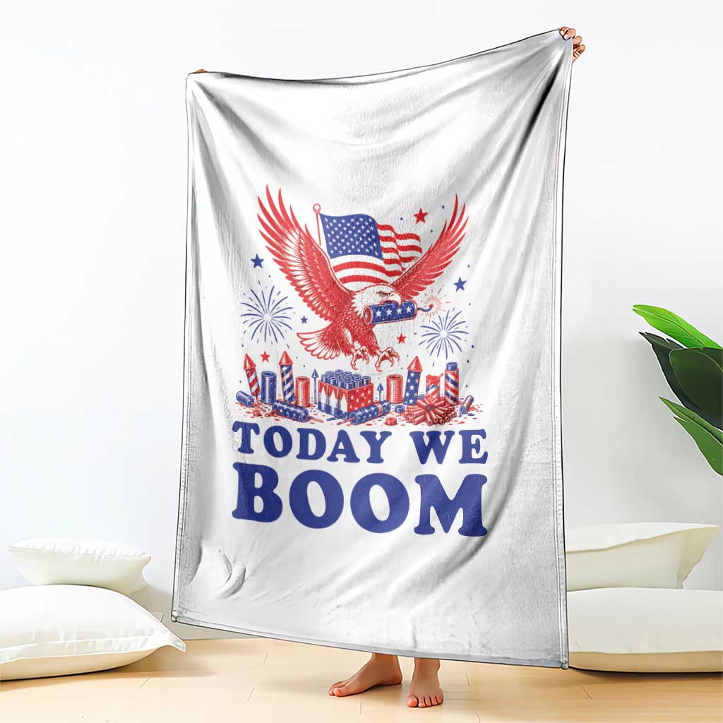 Today We Boom 4th of July Bald Eagle Fireworks Throw Blanket TS11 Print Your Wear