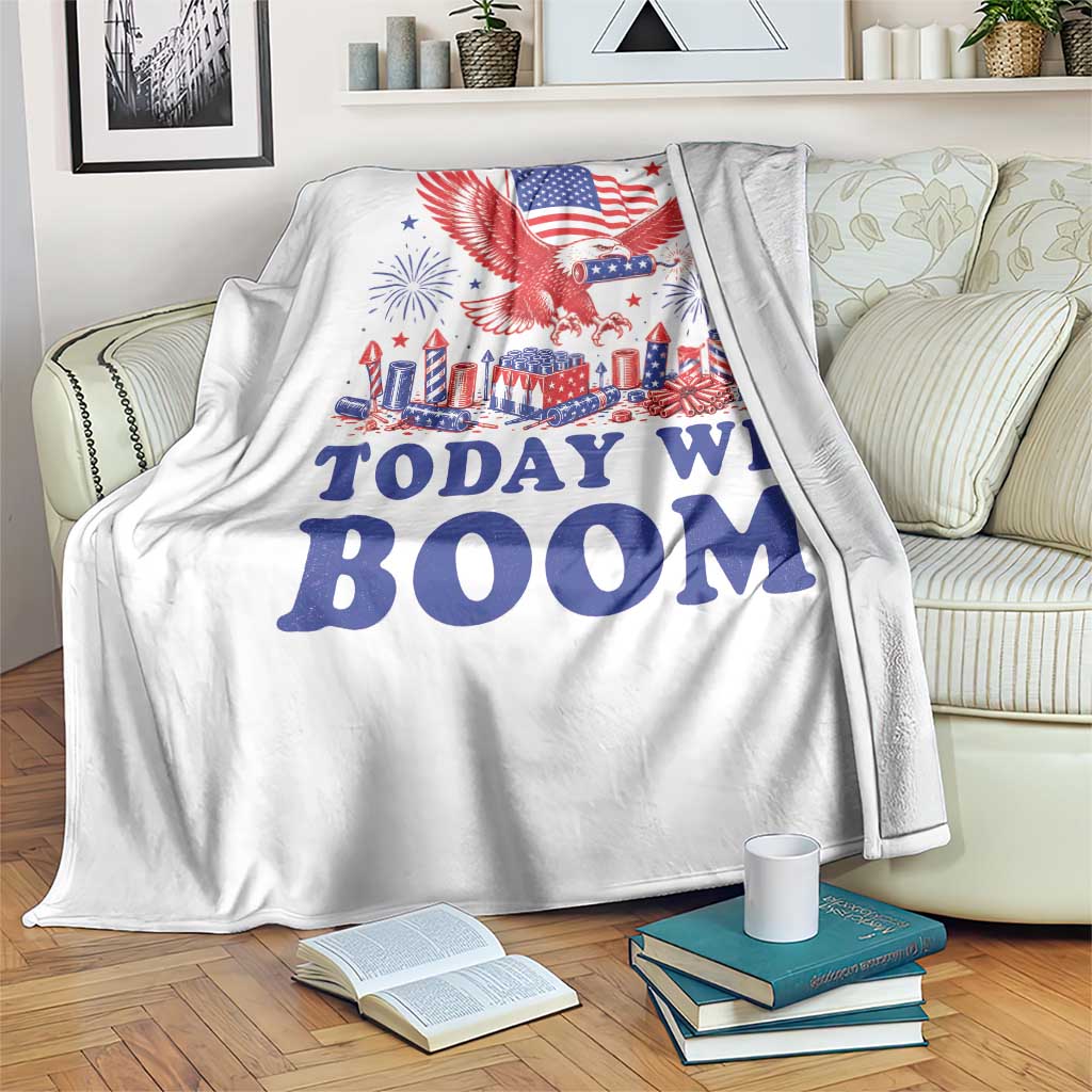 Today We Boom 4th of July Bald Eagle Fireworks Throw Blanket TS11 Print Your Wear