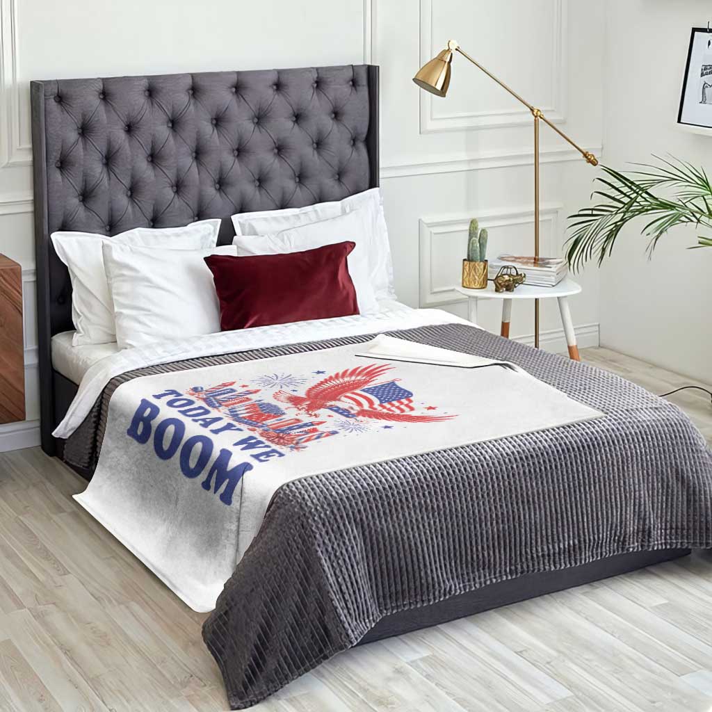 Today We Boom 4th of July Bald Eagle Fireworks Throw Blanket TS11 Print Your Wear