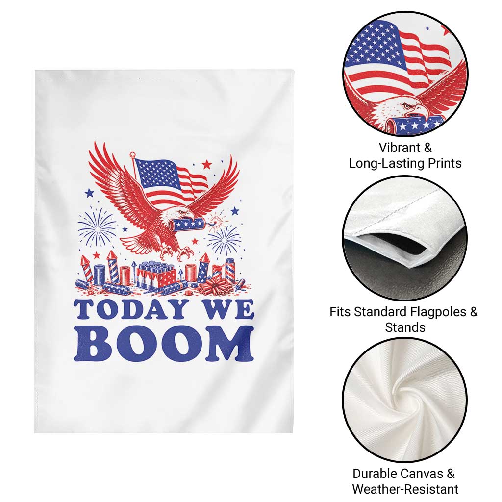 Today We Boom 4th of July Bald Eagle Fireworks Garden Flag TS11 Print Your Wear