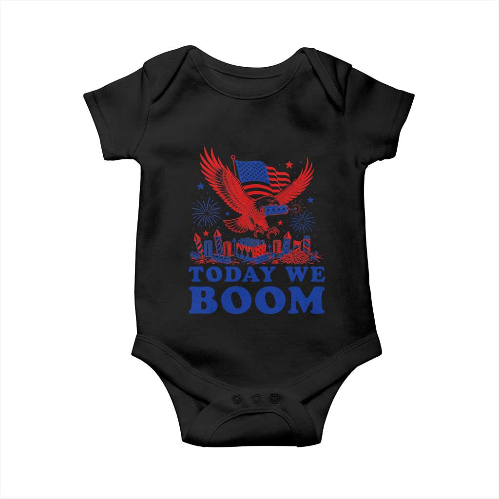 Today We Boom 4th of July Bald Eagle Fireworks Baby Onesie TS11 Black Print Your Wear