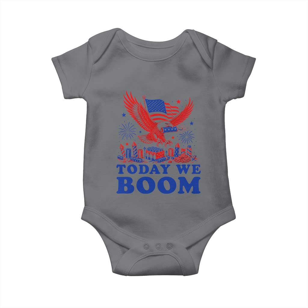 Today We Boom 4th of July Bald Eagle Fireworks Baby Onesie TS11 Charcoal Print Your Wear