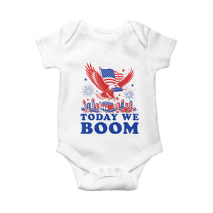 Today We Boom 4th of July Bald Eagle Fireworks Baby Onesie TS11 White Print Your Wear
