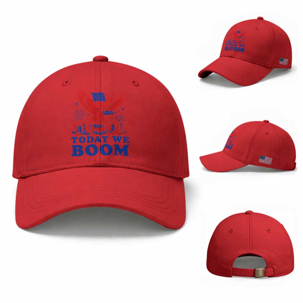 Today We Boom 4th of July Bald Eagle Fireworks Baseball Cap TS11 Baseball Cap Universal Fit Red Print Your Wear