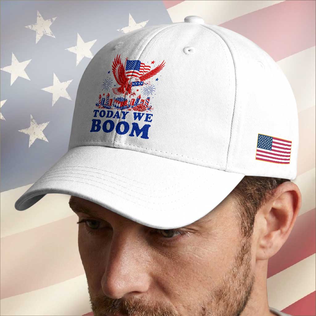 Today We Boom 4th of July Bald Eagle Fireworks Baseball Cap TS11 Print Your Wear