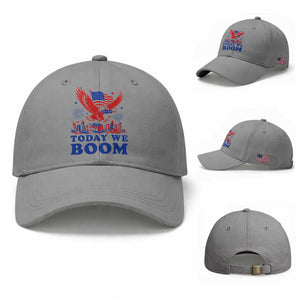 Today We Boom 4th of July Bald Eagle Fireworks Baseball Cap TS11 Baseball Cap Universal Fit Sport Gray Print Your Wear