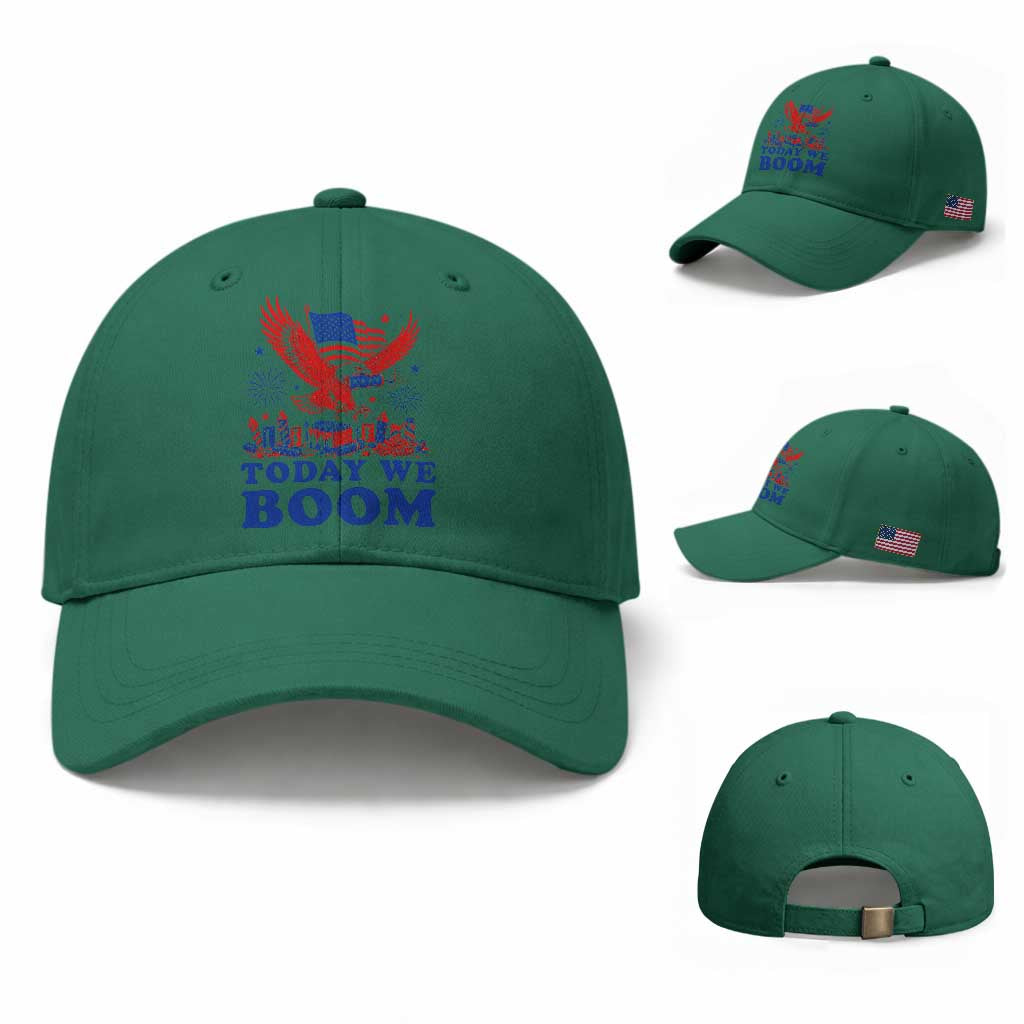 Today We Boom 4th of July Bald Eagle Fireworks Baseball Cap TS11 Baseball Cap Universal Fit Irish Green Print Your Wear