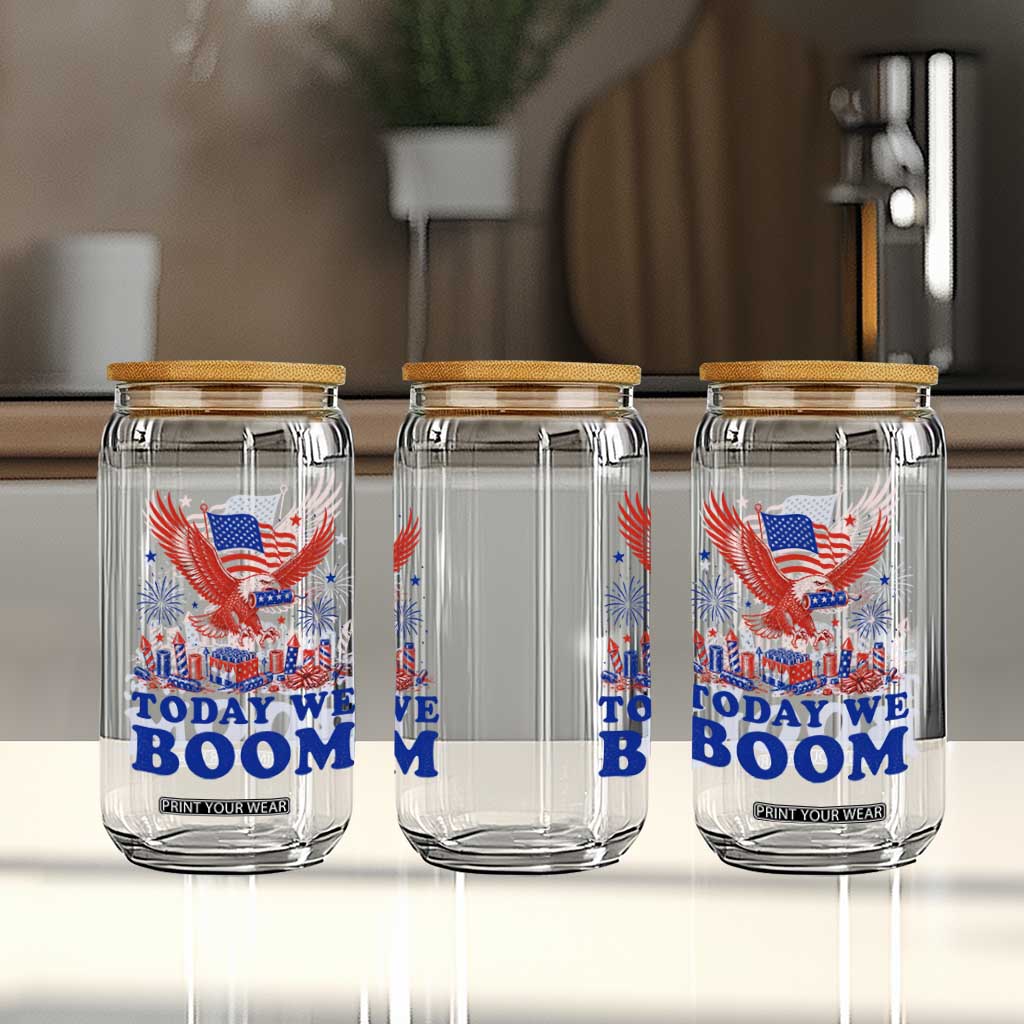 Today We Boom 4th of July Bald Eagle Fireworks Glass Can TS11 Print Your Wear