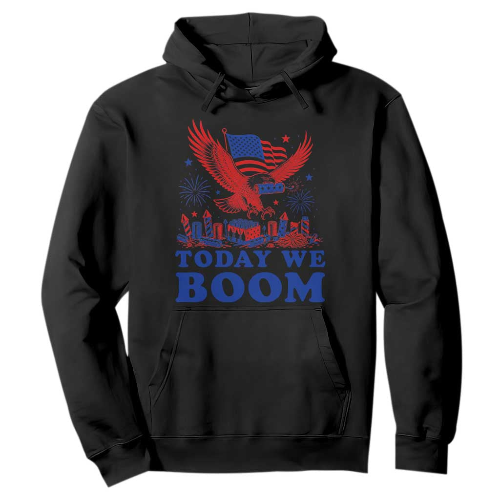 Today We Boom 4th of July Bald Eagle Fireworks Hoodie TS11 Black Print Your Wear