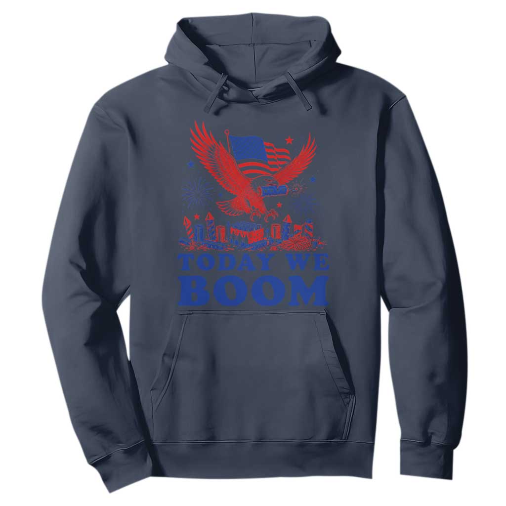 Today We Boom 4th of July Bald Eagle Fireworks Hoodie TS11 Navy Print Your Wear