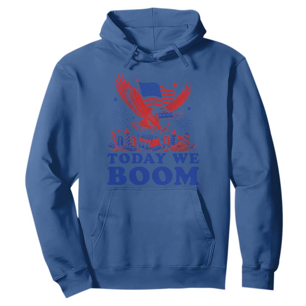 Today We Boom 4th of July Bald Eagle Fireworks Hoodie TS11 Royal Blue Print Your Wear