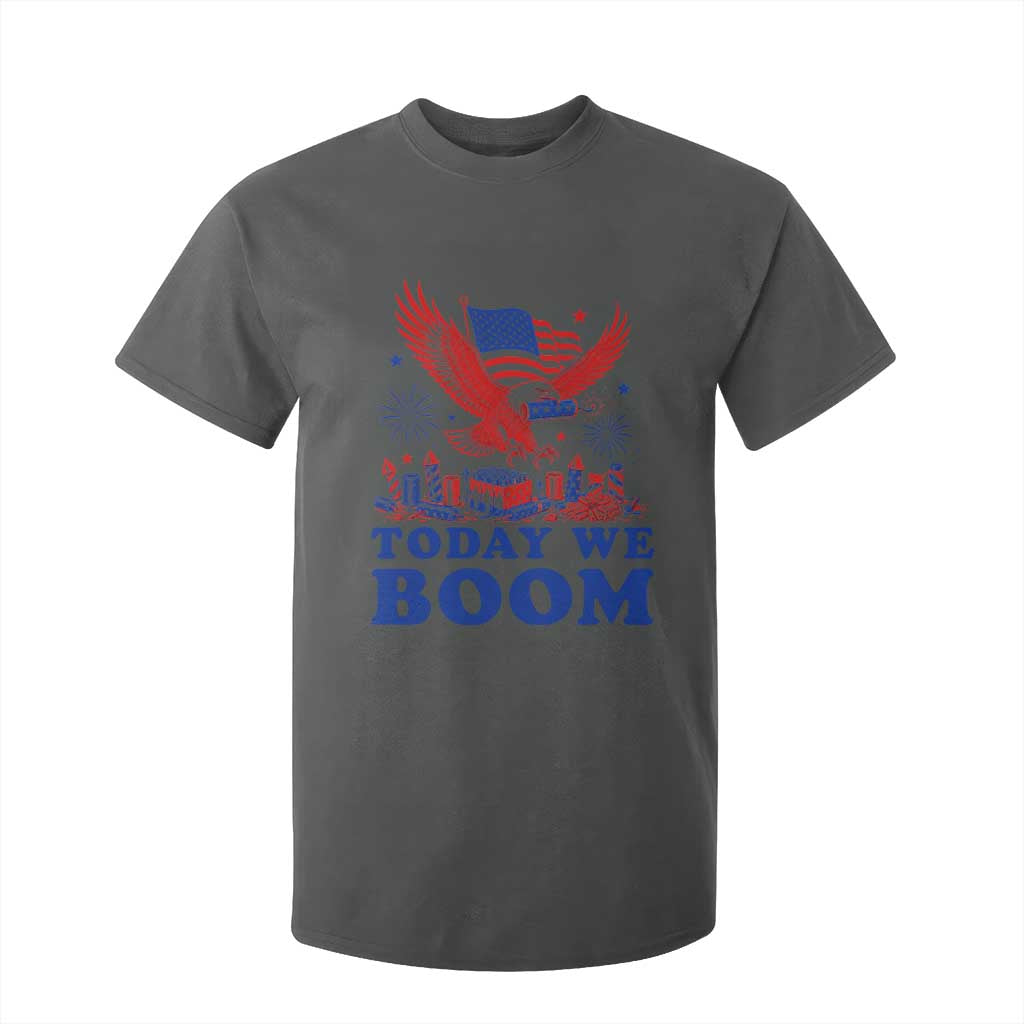 Today We Boom 4th of July Bald Eagle Fireworks T Shirt For Kid TS11 Dark Heather Print Your Wear