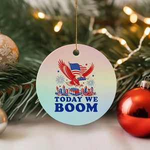 Today We Boom 4th of July Bald Eagle Fireworks Ceramic Ornament TS11 1pc Pastel Print Your Wear