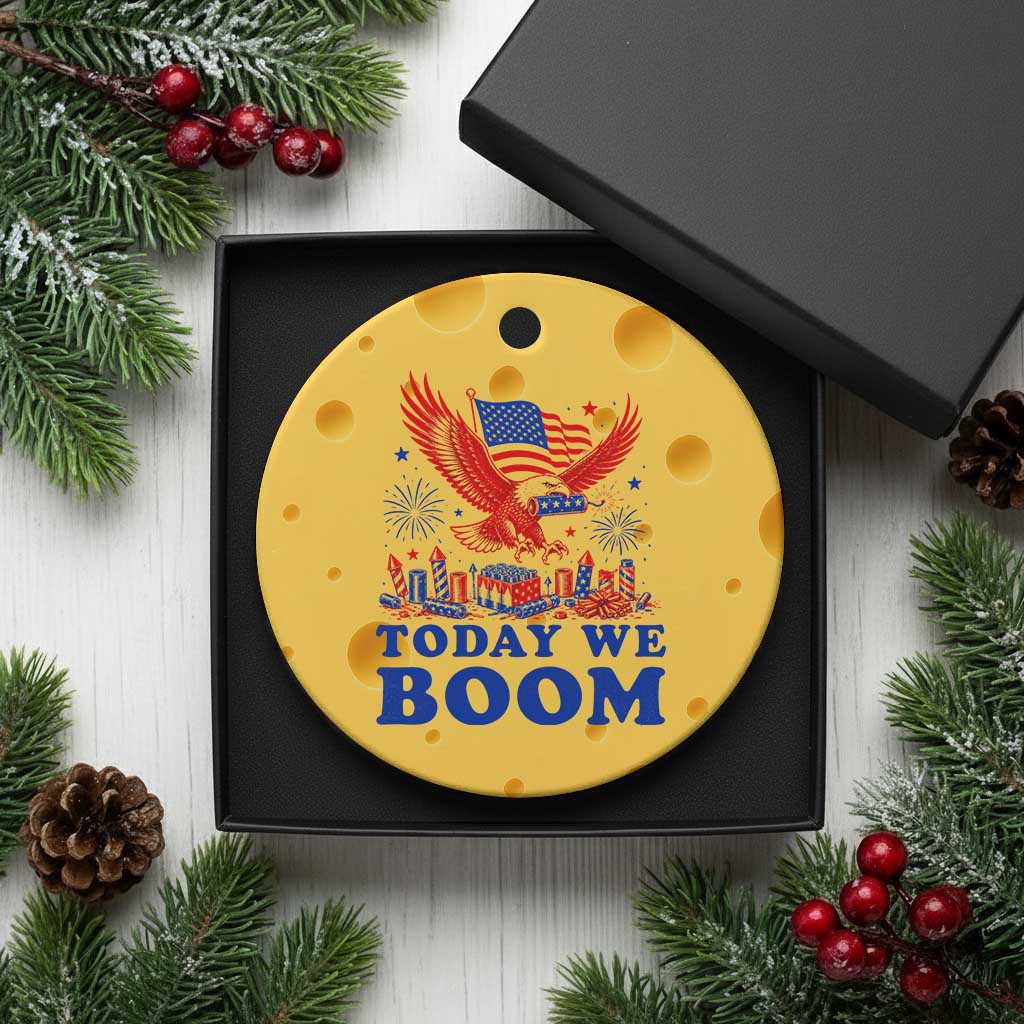 Today We Boom 4th of July Bald Eagle Fireworks Ceramic Ornament TS11 1pc Yellow Cheese Print Your Wear
