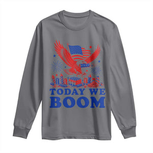 Today We Boom 4th of July Bald Eagle Fireworks Long Sleeve Shirt TS11 Charcoal Print Your Wear