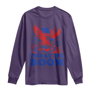 Today We Boom 4th of July Bald Eagle Fireworks Long Sleeve Shirt TS11 Purple Print Your Wear