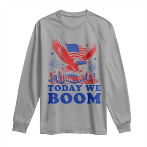 Today We Boom 4th of July Bald Eagle Fireworks Long Sleeve Shirt TS11 Sport Gray Print Your Wear