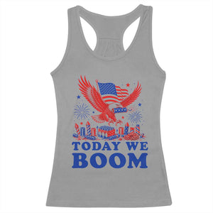 Today We Boom 4th of July Bald Eagle Fireworks Racerback Tank Top TS11 Sport Gray Print Your Wear