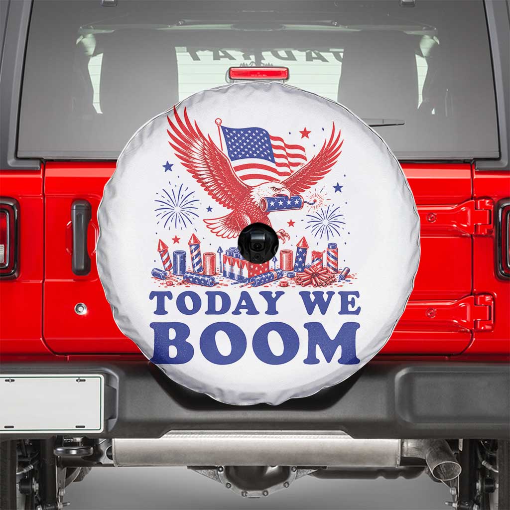 Today We Boom 4th of July Bald Eagle Fireworks Spare Tire Cover TS11 White Print Your Wear