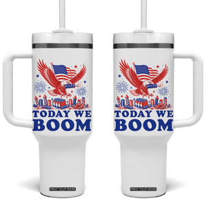 Today We Boom 4th of July Bald Eagle Fireworks Tumbler With Handle TS11 One Size: 40 oz White Print Your Wear