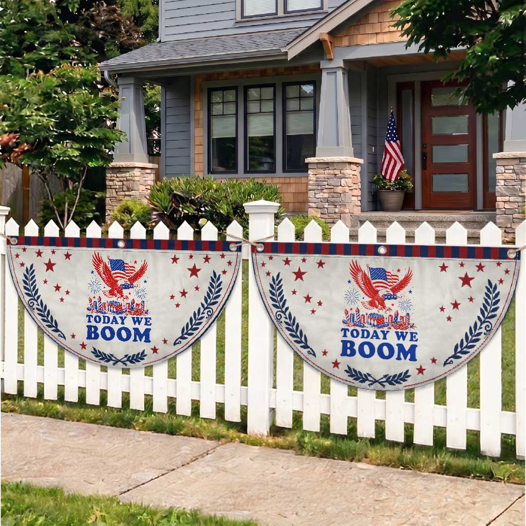 Today We Boom 4th of July Bald Eagle Fireworks Patriotic Fan Flag TS11 2pcs pack Laurel Beige Print Your Wear