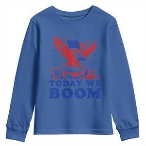 Today We Boom 4th of July Bald Eagle Fireworks Youth Sweatshirt TS11 Royal Blue Print Your Wear