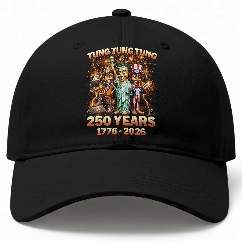 Tung Tung Tung Sahur 250 Years American Baseball Cap Funny Brainrot Meme 4th of July TS11 Print Your Wear