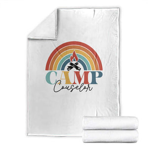 Camp Counselor Throw Blanket Summer Camp Rainbow