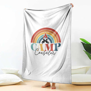 Camp Counselor Throw Blanket Summer Camp Rainbow