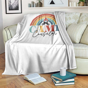 Camp Counselor Throw Blanket Summer Camp Rainbow