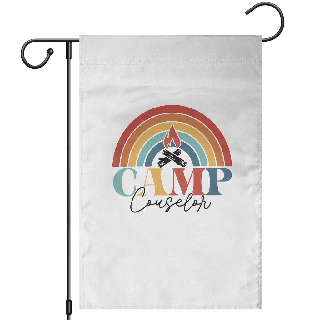 Camp Counselor Garden Flag Summer Camp Rainbow