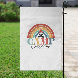 Camp Counselor Garden Flag Summer Camp Rainbow