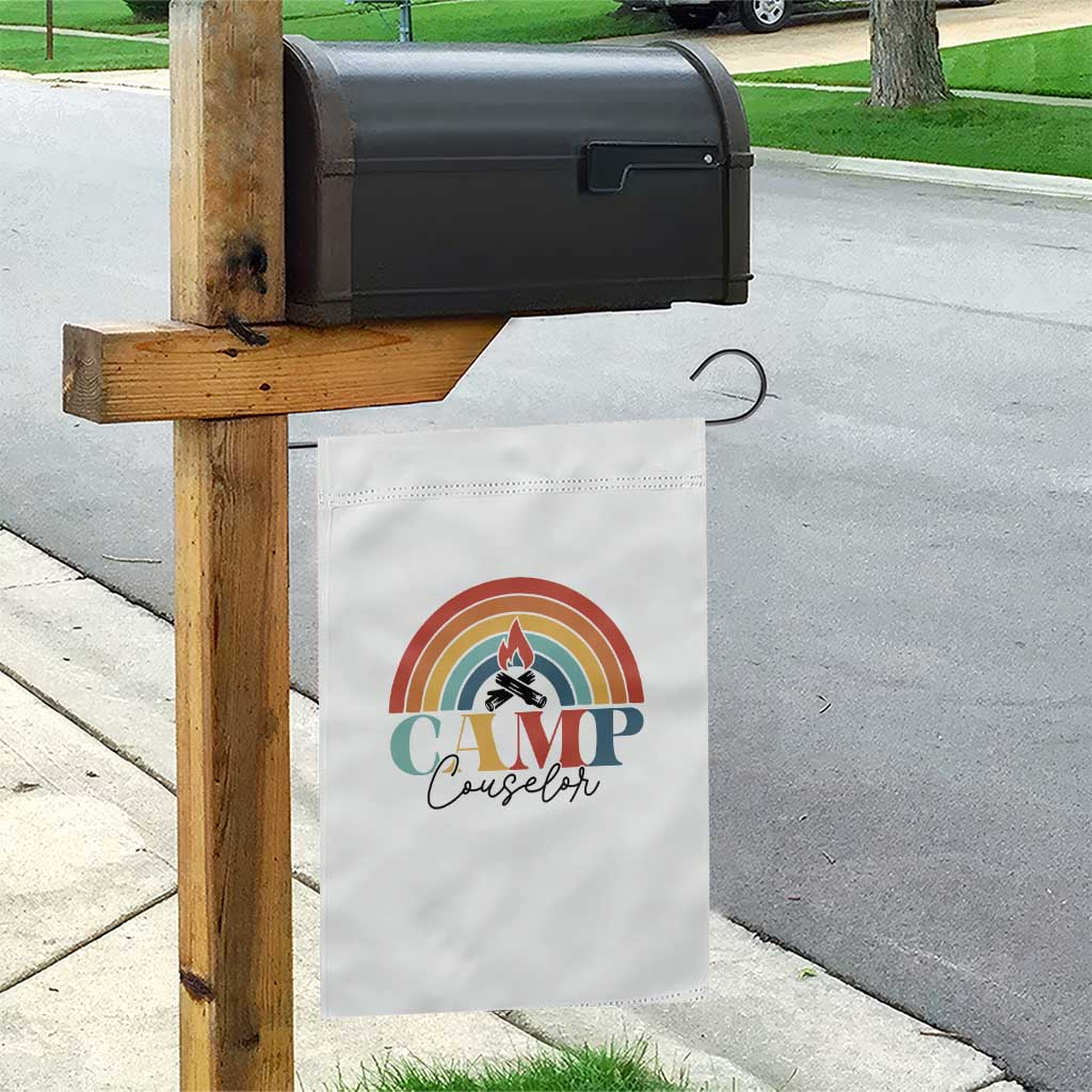 Camp Counselor Garden Flag Summer Camp Rainbow