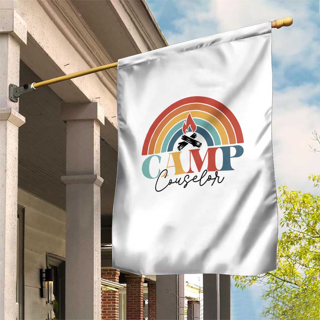 Camp Counselor Garden Flag Summer Camp Rainbow