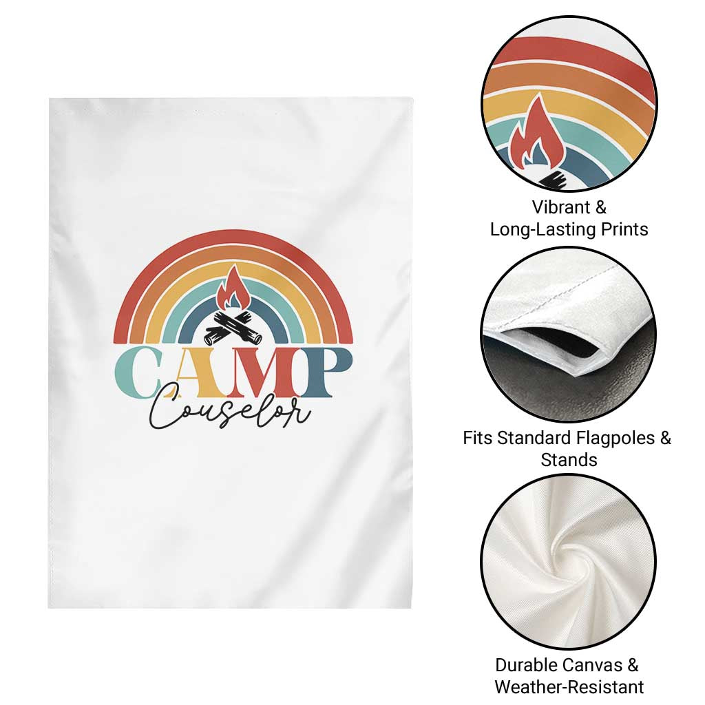 Camp Counselor Garden Flag Summer Camp Rainbow