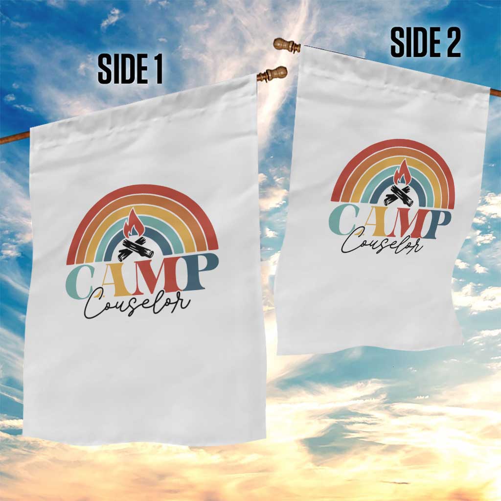Camp Counselor Garden Flag Summer Camp Rainbow
