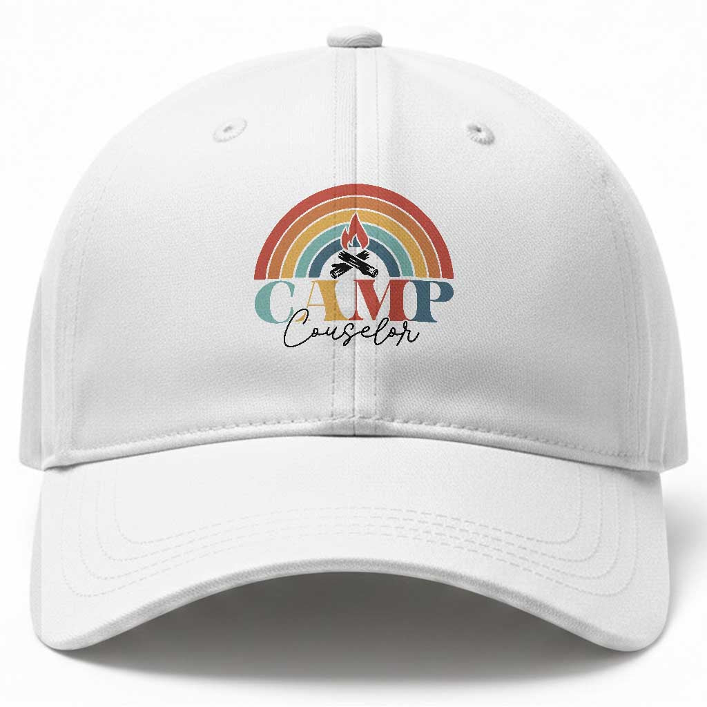 Camp Counselor Baseball Cap Summer Camp Rainbow