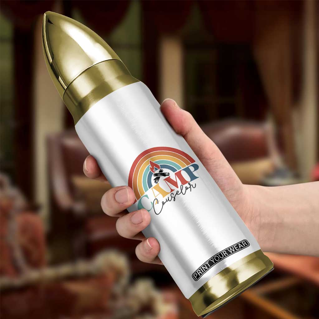 Camp Counselor Bullet Tumbler Summer Camp Rainbow