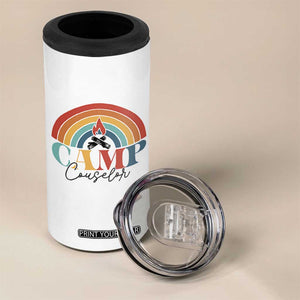 Camp Counselor 4 in 1 Can Cooler Tumbler Summer Camp Rainbow