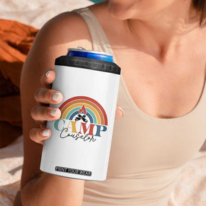 Camp Counselor 4 in 1 Can Cooler Tumbler Summer Camp Rainbow