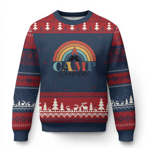 Camp Counselor Ugly Christmas Sweater Summer Camp Rainbow