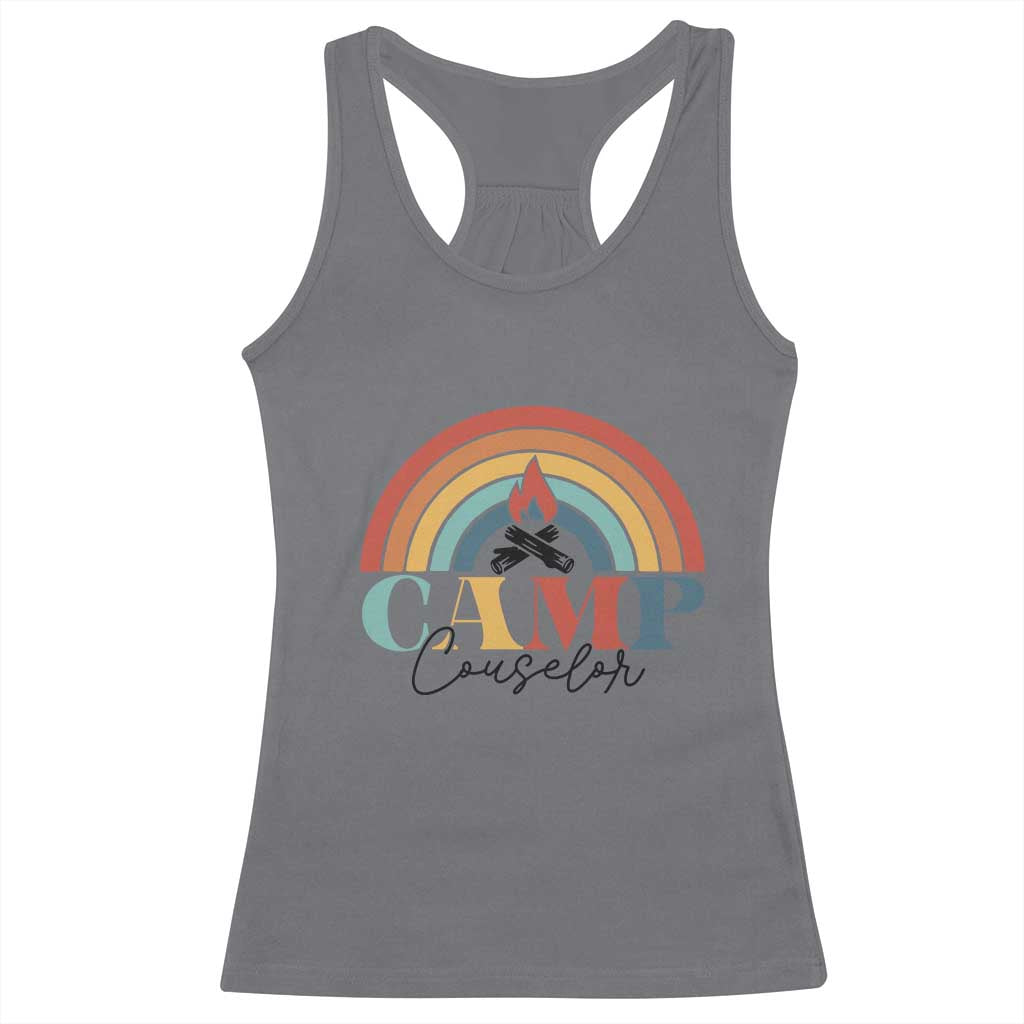 Camp Counselor Racerback Tank Top Summer Camp Rainbow