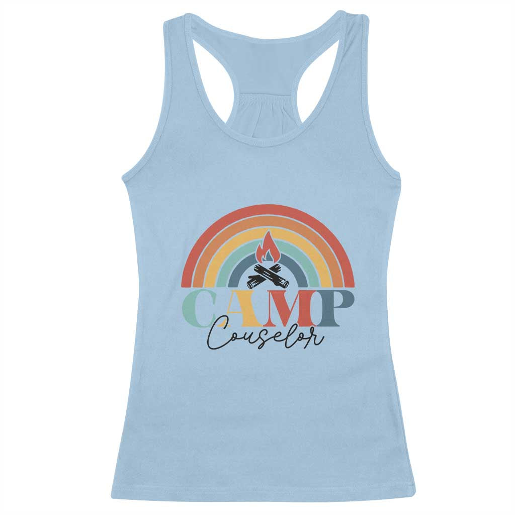 Camp Counselor Racerback Tank Top Summer Camp Rainbow
